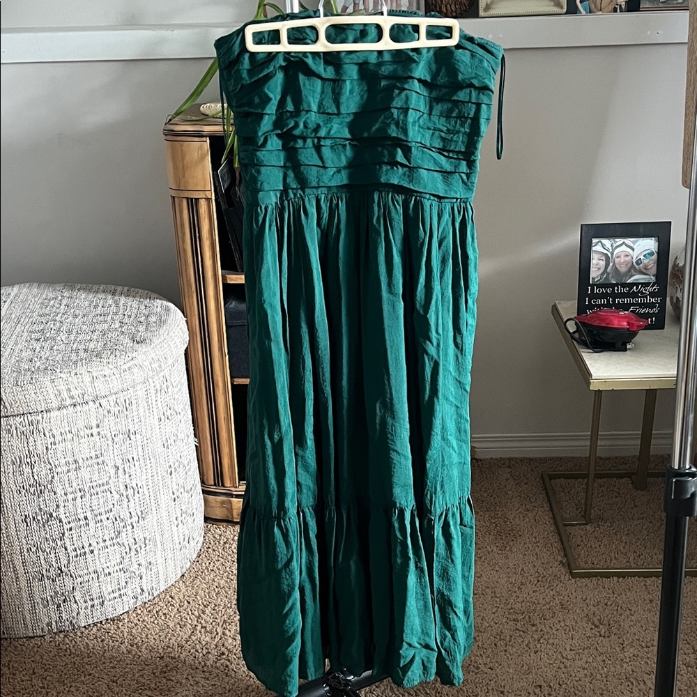 Abercrombie & Fitch Teal Strapless Maxi Dress